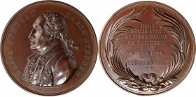 "1794" (1878) Major General Baron Von Steuben Medal. By F.B. Smith. Julian PE-32. Bronzed Copper. Mint State.

52 mm. The bronze counterpart to the ...
