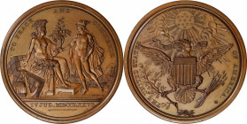 "1776" (1876-1904) United States Diplomatic Medal. U.S. Mint Copy Dies by Charles E. Barber, after Augustin Dupre. Julian CM-15. Bronzed Copper. Mint ...