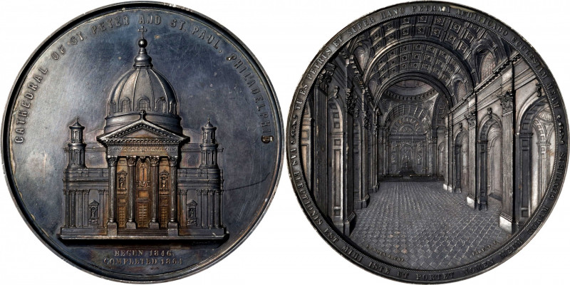 1864 Cathedral of St. Peter and St. Paul, Philadelphia Medal. By Anthony C. Paqu...