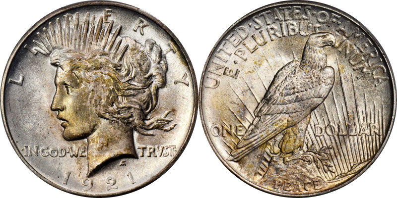 1921 Peace Silver Dollar. High Relief. MS-66 (PCGS).

An exceptionally well pr...