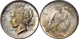 1921 Peace Silver Dollar. High Relief. MS-66 (PCGS).

An exceptionally well produced and preserved 1921 High Relief Peace dollar. Central striking d...