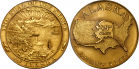 1959 Alaska Statehood Medal. By Ralph J. Menconi, Struck by Medallic Art Company. Gould-Bressett 105. Gold. Serial #9 of 100. Specimen-68 (PCGS).

6...