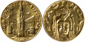 1939 Golden Gate International Exposition. Gold Dollar-Size (Charbneau) Dollar. HK-488. Rarity-8. Gold. MS-61 (PCGS).

12 mm. A satiny medium gold e...