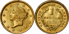 1852-C Gold Dollar. Winter-2. Repunched Date. MS-63 (PCGS). CAC. OGH--First Generation.

Off the market for decades, this is one of the most excitin...
