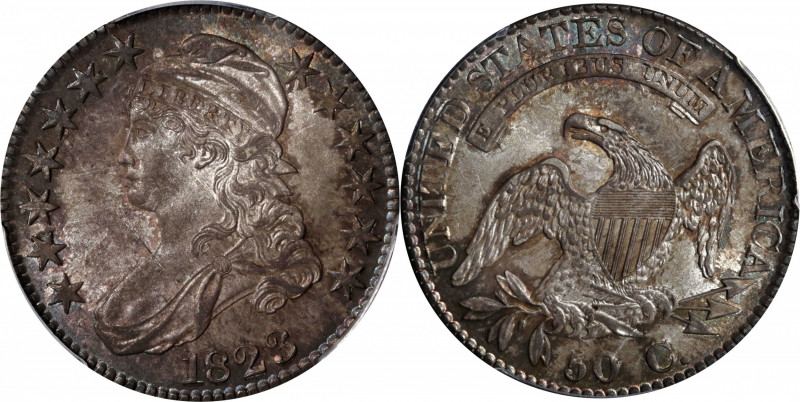 1823 Capped Bust Half Dollar. O-110. Rarity-2. MS-64 (PCGS).

Wisps of russet,...