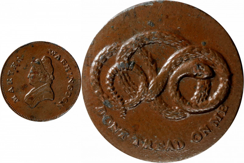 Undated (1861-1865) Martha Washington Portrait / Rattlesnake, DONT TREAD ON ME. ...