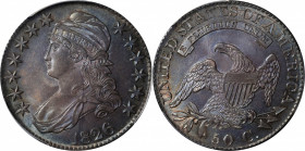 1826 Capped Bust Half Dollar. O-106a. Rarity-2. MS-63 (PCGS). CAC.

Exceptionally attractive toning blankets both sides in rich steel-blue patina an...
