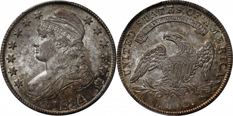 1834 Capped Bust Half Dollar. O-106. Rarity-1. Large Date, Small Letters. MS-63 ...