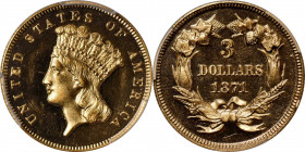 1871 Three-Dollar Gold Piece. JD-1, the only known dies. Rarity-6+. Proof-64 Cameo (PCGS). CAC.

This numismatic treasure is making only its third m...