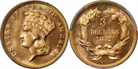 1872 Three-Dollar Gold Piece. MS-66 PL (PCGS).

Far and away the finest circulation strike 1872 three-dollar gold piece that your cataloger (JLA) ha...