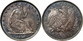 1840-O Liberty Seated Half Dollar. WB-5. Rarity-3. Large O. AU-58+ (PCGS). CAC.

Beautifully toned in a blend of sandy-gray and cobalt blue, this sh...