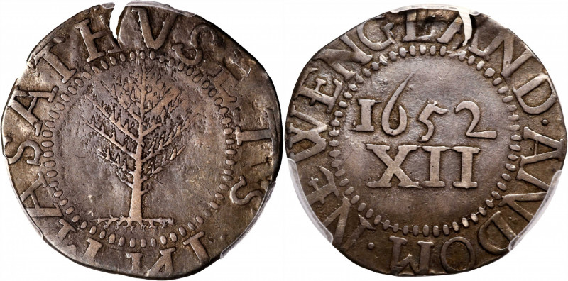 1652 Pine Tree Shilling. Large Planchet. Noe-2, Salmon 2-C, W-700. Rarity-4. Wit...