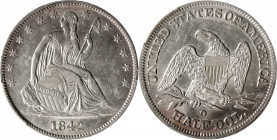 1842-O Liberty Seated Half Dollar. WB-4. Rarity-4. Medium Date, Medium Letters (a.k.a. Reverse of 1842). AU-58 (PCGS).

Scarce and desirable Choice ...