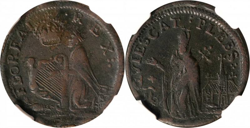 Undated (ca. 1652-1674) St. Patrick Farthing. Martin 3a.1-Fc.5, W-11500. Rarity-...