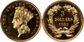1883 Three-Dollar Gold Piece. JD-1, the only known dies. Rarity-5. Proof-66 Deep Cameo (PCGS). CAC.

This is an exceptional Gem example of a rare cl...