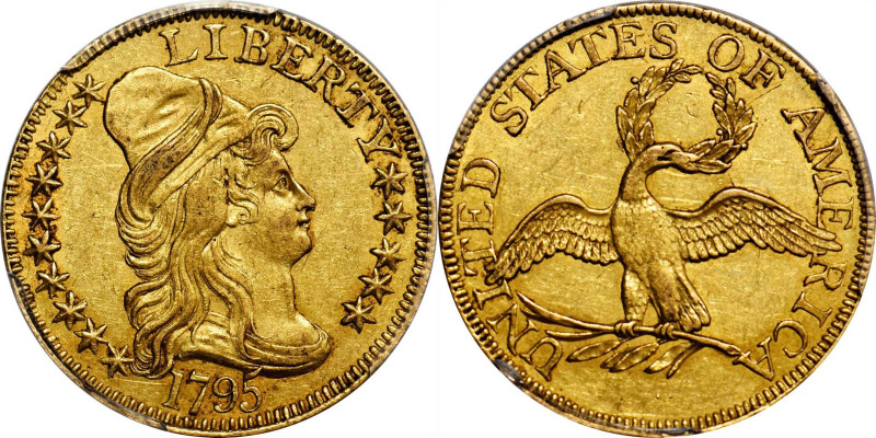 1795 Capped Bust Right Half Eagle. Small Eagle. BD-8. Rarity-5+. AU-55 (PCGS).
...
