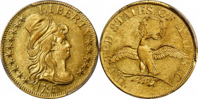 1795 Capped Bust Right Half Eagle. Small Eagle. BD-9. Rarity-5+. AU-58 (PCGS).

A lovely example with considerable reflectivity shining forth from t...