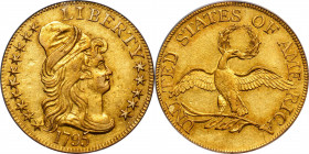 1795 Capped Bust Right Half Eagle. Small Eagle. BD-10. Rarity-5. AU-53 (PCGS).

A handsome AU example of this eagerly sought first year half eagle i...