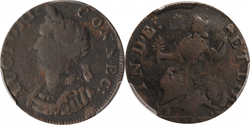 1787 Connecticut Copper. Miller 7-I, W-2830. Rarity-5+. Mailed Bust Left, Hercul...