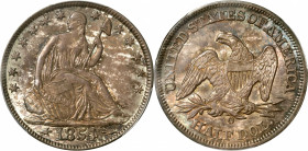 1854-O Liberty Seated Half Dollar. Arrows. WB-1. Rarity-2. MS-63 (PCGS). CAC.

Rich mauve-gray, steel-blue and rose toning dominates this attractive...