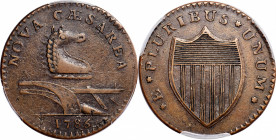 1786 New Jersey Copper. Maris 14-J, W-4810. Rarity-1. Straight Plow Beam, Stegosaurus Head. AU-53 (PCGS).

Engaging About Uncirculated preservation ...