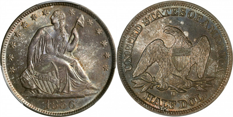 1856-O Liberty Seated Half Dollar. WB-18. Rarity-4. MS-63 (PCGS). CAC.

A wond...