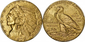 1909-S Indian Half Eagle. MS-63 (PCGS).

Here is an impressive and seldom offered Choice Mint State quality example of this particularly challenging...