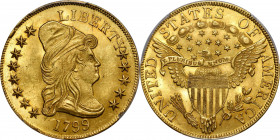 1799 Capped Bust Right Eagle. BD-7, Taraszka-19. Rarity-3. Small Obverse Stars. MS-63+ (PCGS).

An attractive survivor from this popular issue with ...