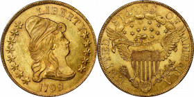 1799 Capped Bust Right Eagle. BD-10, Taraszka-22. Rarity-3. Large Obverse Stars. MS-61 (PCGS). OGH--First Generation.

One could spend a lifetime se...