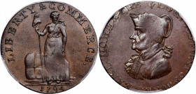 1794 Talbot, Allum & Lee Cent / Earl Howe Mule. Fuld Mule-3, W-8710. Rarity-4. Copper. MS-63 BN (PCGS).

115.74 grains. Glints of medium olive enhan...