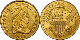 1803 Capped Bust Right Eagle. BD-3, Taraszka-28. Rarity-4. Small Reverse Stars. MS-62 (PCGS). CAC. OGH--First Generation.

A truly exceptional survi...
