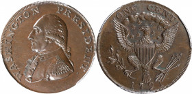 1791 Washington Small Eagle Cent. Musante GW-17, Baker-16, W-10630. Copper. UNITED STATES Edge. Unc Details--Cleaned (PCGS).

Glossy deep chocolate ...