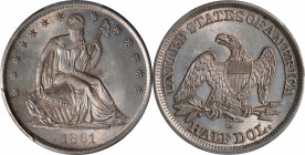 1861-S Liberty Seated Half Dollar. WB-6. Rarity-3. Large S. Unc Details--Cleaned (PCGS).

PCGS# 6306. NGC ID: 24J5.

From the Abigail Collection, ...