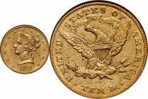 1875-CC Liberty Head Eagle. Winter 1-A, the only known dies. AU-50 (NGC).

An elusive issue in all grades, the 1875-CC eagle represents a particular...
