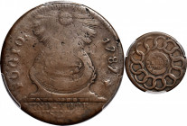 1787 Fugio Cent. Pointed Rays. Newman 1-L, W-6605. Rarity-5-. Obverse Cross After Date, No Cinquefoils, STATES UNITED. VG-8 (PCGS).

159.0 grains. F...