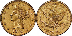 1879-CC Liberty Head Eagle. Winter 1-A, the only known dies. AU-50 (PCGS).

Here is a particularly attractive survivor of this rare, key date Carson...