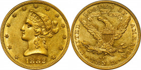 1882-CC Liberty Head Eagle. Winter 2-A. Misplaced Date. AU-50 (PCGS). OGH.

A highly appealing, very sharp survivor of this challenging Carson City ...