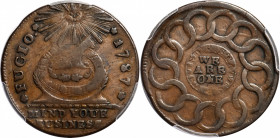 1787 Fugio Cent. Club Rays. Newman 3-D, W-6680. Rarity-2. Rounded Ends. VF-25 (PCGS).

152.0 grains. A lovely example of the Club Rays type, absolut...