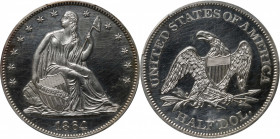 1864 Liberty Seated Half Dollar. Proof-61 Cameo (PCGS).

Given the scarcity of the 1864 Philadelphia Mint half dollar in Mint State, attractive Proo...
