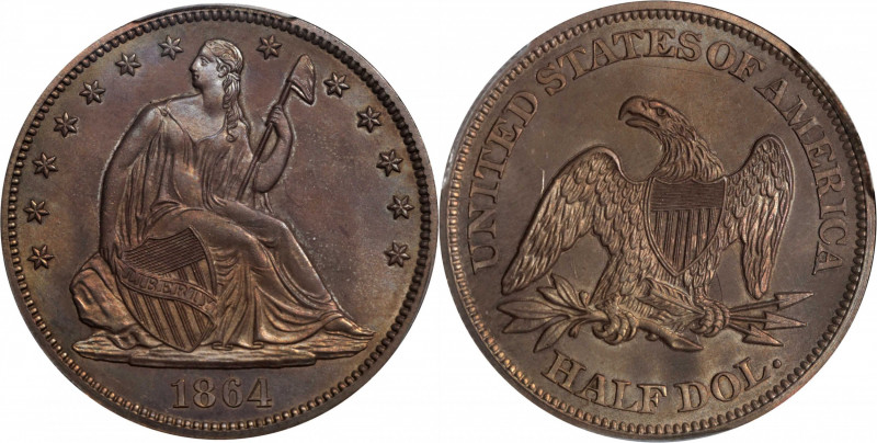 1864 Liberty Seated Half Dollar. WB-101. MS-64 (PCGS). CAC.

Very attractive s...