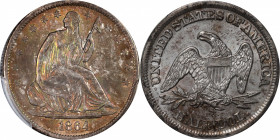1864-S Liberty Seated Half Dollar. WB-1. Rarity-2. Type I Reverse, Large S. AU-58 (PCGS). CAC.

The obverse displays gently mottled sandy-olive and ...