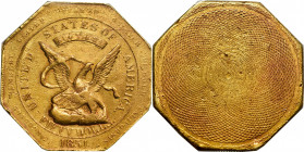1851 Augustus Humbert $50. Reeded Edge. K-5. Rarity-5-. 880 THOUS., Target Reverse. AU Details--Repaired (PCGS).

Here is a thoroughly satisfying ex...