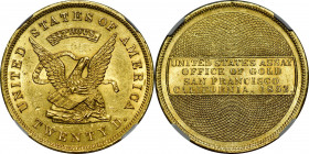 1853 United States Assay Office of Gold $20. K-17. Rarity-7-. 884 THOUS. MS-63 (NGC).

As one of the finest certified survivors of this elusive U.S....
