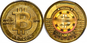 2011 Casascius 1 Bitcoin (BTC). Brass. Loaded (Unredeemed). Firstbits 1Att3xxP. Series 1. CASACIUS Error. 28.5 mm. MS-66 (PCGS).

This 2011 Casasciu...