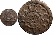 1787 Fugio Cent. Pointed Rays. Newman 13-X, W-6855. Rarity-1. STATES UNITED, 4 Cinquefoils. VF-35 (PCGS).

A generally medium brown example with sub...