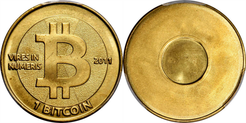 2011 Casascius 1 Bitcoin (BTC). Brass. Unfunded (Unloaded). Series 1 and Series ...