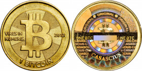 2013 Casascius 1 Bitcoin (BTC). Brass. Loaded (Unredeemed). Firstbits 13EjAeG9. Series 2. 28.5 mm. MS-66 (PCGS).

An impressive example of this hist...