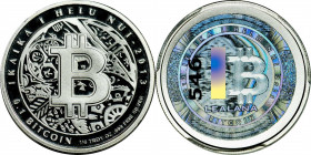 2013 Lealana 0.1 Bitcoin (BTC). Silver. Loaded (Unredeemed). Firstbits 1BTCL7i9. Serial No. 546. Black Address, Serialized. 25 mm. Proof-70 Deep Cameo...