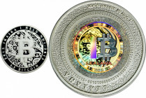 2013 Lealana 0.5 Bitcoin (BTC). Silver. Loaded (Unredeemed). Firstbits 1BTCY1FH. Serial No. 24. Black Address, Serialized. 39 mm. Proof-70 Deep Cameo ...