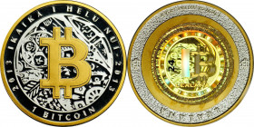 2013 Lealana "Gold B" 1 Bitcoin (BTC). Gold-Plated Silver. Loaded (Unredeemed). Firstbits 1BTCP6vy. Serial No. 24. Black Address, Serialized. 39 mm. P...